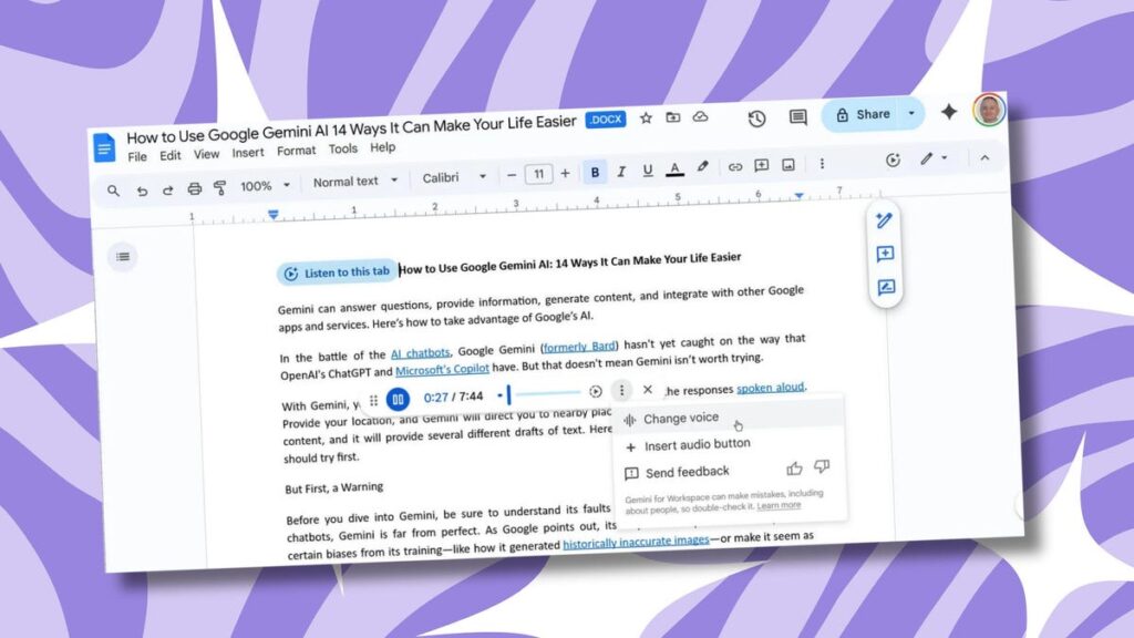 Google can read your Docs to you now