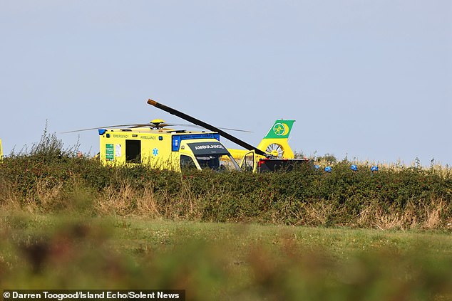 Emergency crews from Hampshire & Isle of Wight Air Ambulance and Coastguard Rescue 175 from Lee-on-Solent were pictured at the scene