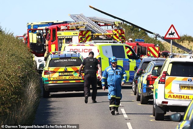 Emergency calls about the helicopter crash started coming in this morning just after 9.20am.  One casualty is currently being treated in hospital after being airlifted to safety