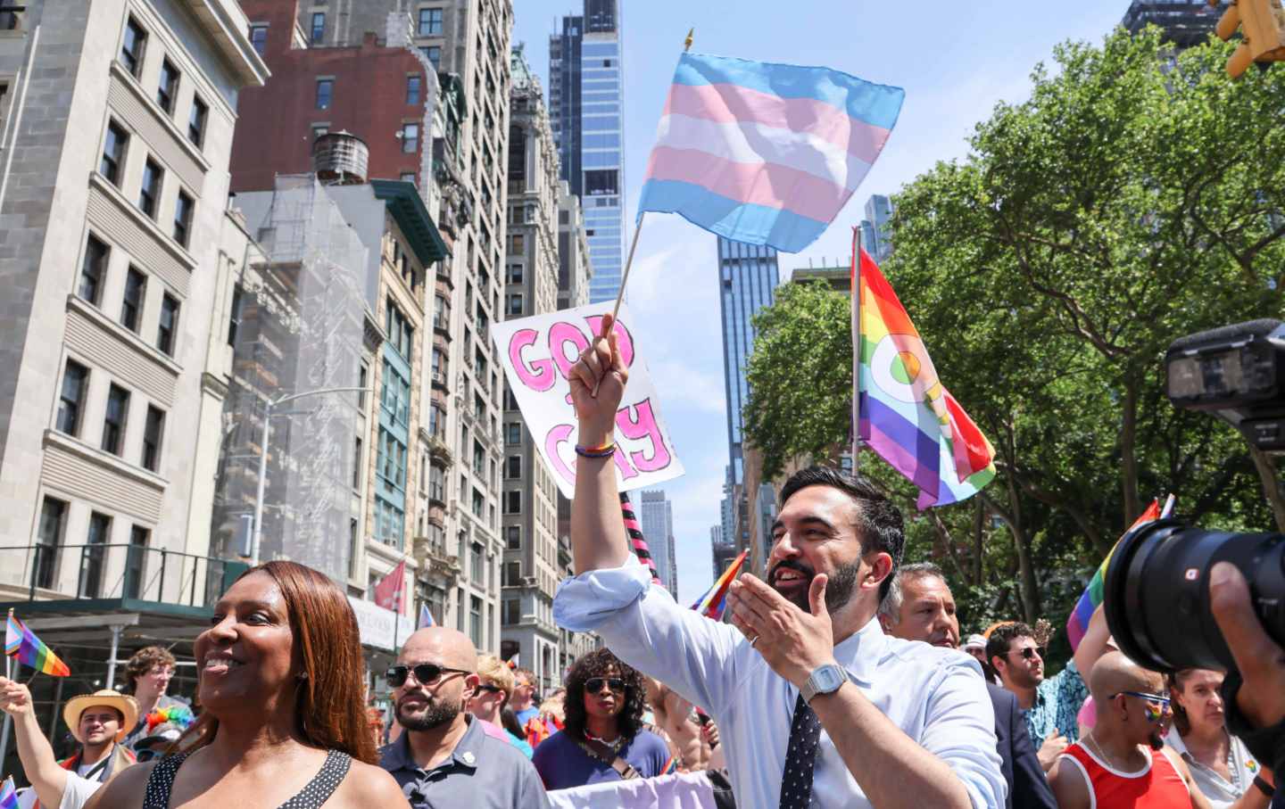 Zohran Mamdani participates in the New York City Pride Parade on June 29, 2025.