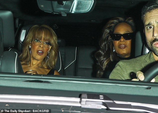 She and Oprah were spotted sitting next to each other in the backseat of the event as they were driven to the party to rub shoulders with fellow showbiz luminaries