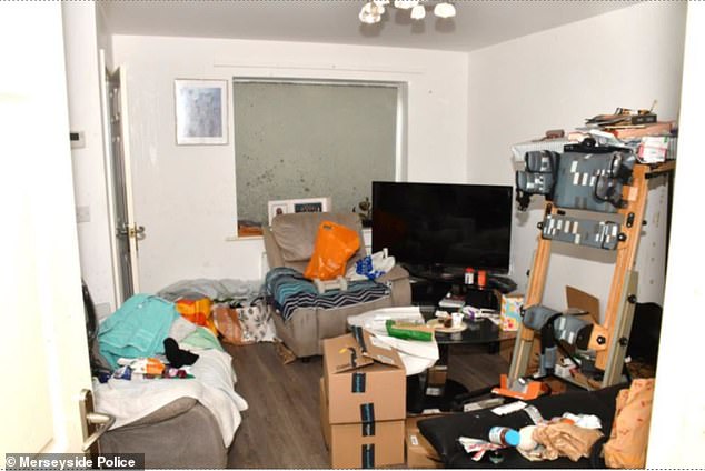 The family home, where he appeared to have been sleeping in the living room