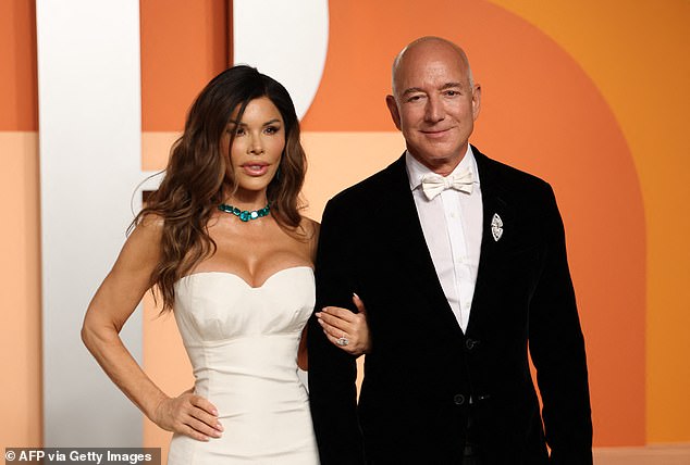 Stars flocked to the exclusive event, which was held at Jeff Bezos and Lauren Sanchez's $165 million Beverly Hills mansion; the couple seen in March in Beverly Hills