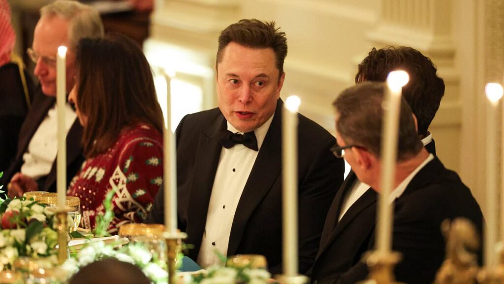 Elon Musk caught playing with fire as he appears to make explosive remark at Trump's Saudi banquet