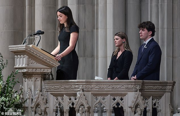 Late former U.S. Vice President Dick Cheney's grandchildren attend a funeral service for him, at Washington National Cathedral, in Washington, D.C., U.S., November 20, 2025. REUTERS/Jonathan Ernst