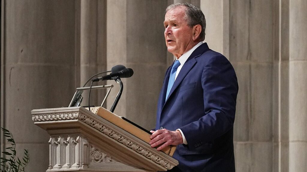Dick Cheney funeral live: George Bush pays emotional tribute as ex-VP's granddaughter breaks down during eulogy