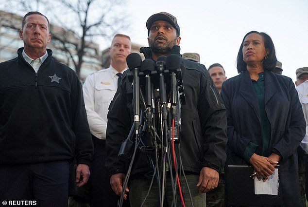 FBI Director Kash Patel speaks during a press conference after two National Guard members were shot near the White House