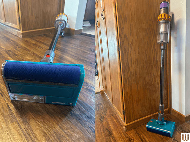 Image may contain: Indoors, Interior Design, Hardwood, Wood, Floor, Flooring, Cleaning, Person, Device, and Appliance