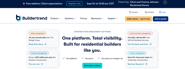 Buildertrend-scheduling software