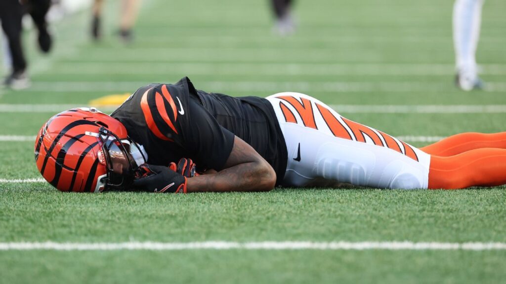 Bengals' Higgins concussed after hard fall to turf