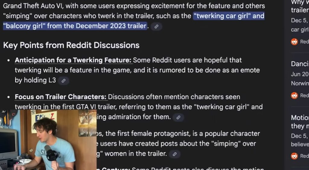 Private: GTA 6, Algorithms, And AI Are Colliding In The Worst Way The AI overview is displayed for a Google search.