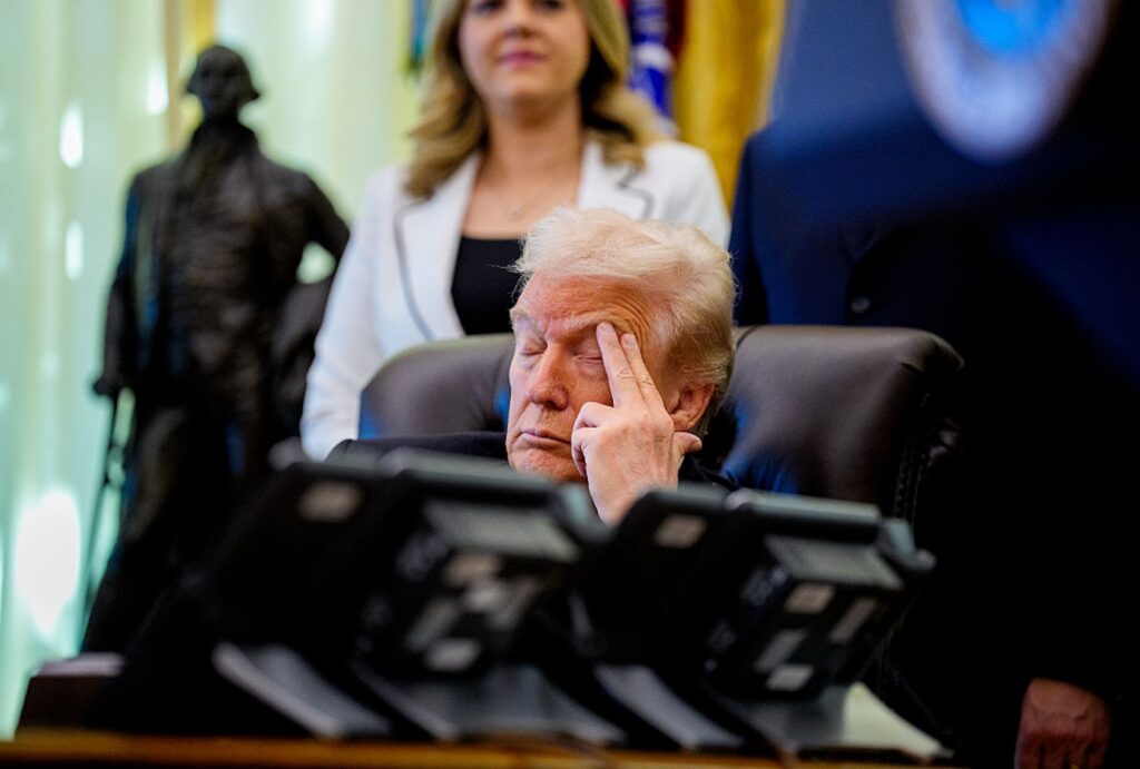 Private: How Trump’s MRI spurred the Epstein vote President Donald Trump rests his eyes during an event in the Oval Office on Nov. 6, 2025. (Andrew Harnik/Getty Images)