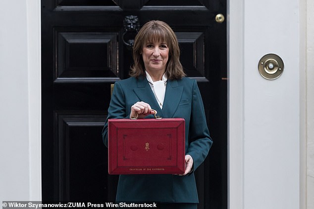 Rachel Reeves pictured outside 11 Downing Street in London on Wednesday before her Budget announcement