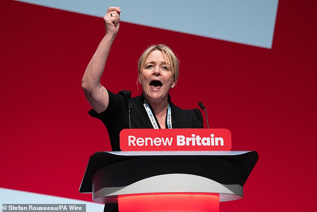 Unite boss Sharon Graham (pictured) criticised the watering-down of the Employment Rights Bill and the decision to hit 'ordinary' people with stealth taxes
