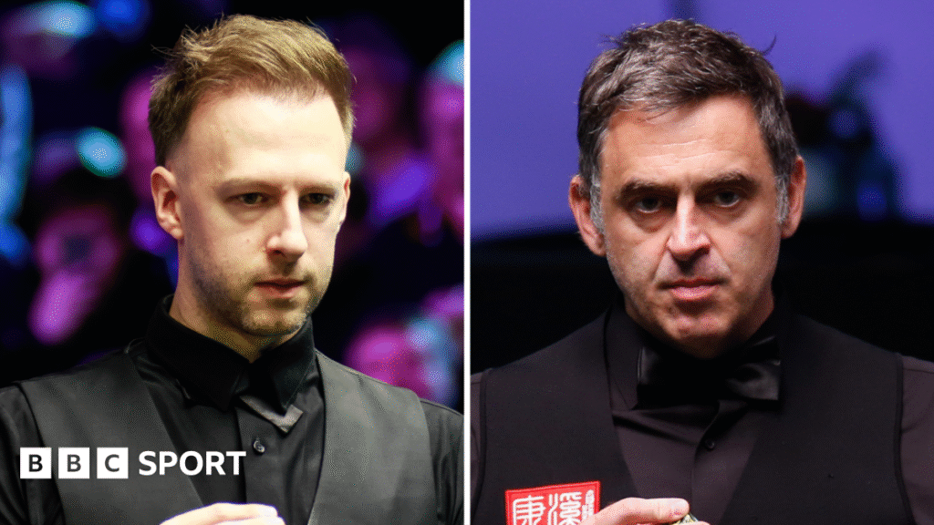 A split picture of Judd Trump & Ronnie O
