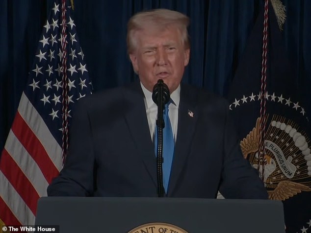 Trump said the American people are filled with 'righteous anger and enormous resolve' as he slammed Biden for allowing Lakanwal to reside in the United States