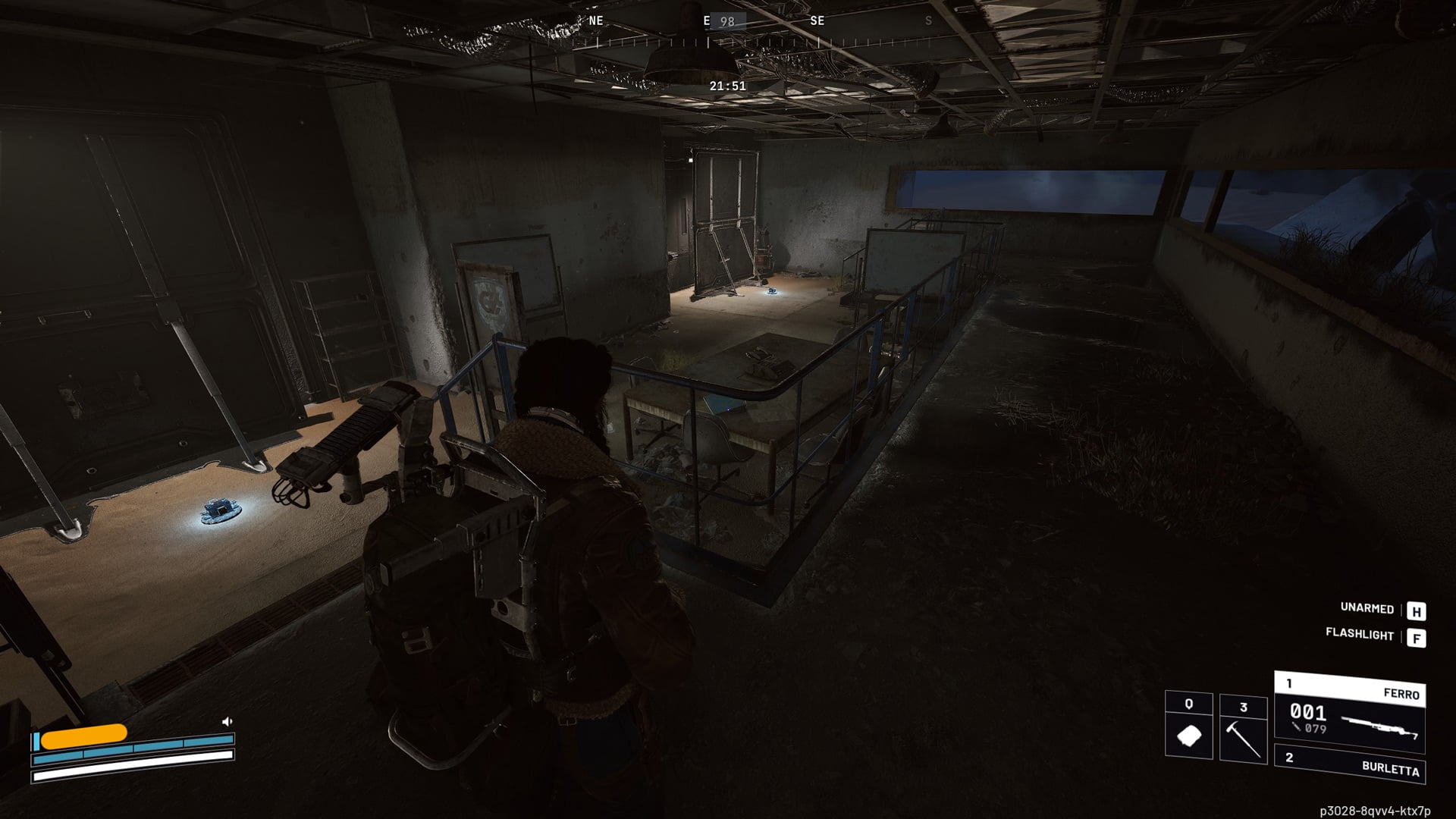 A player looks at barricades and traps in a bunker.