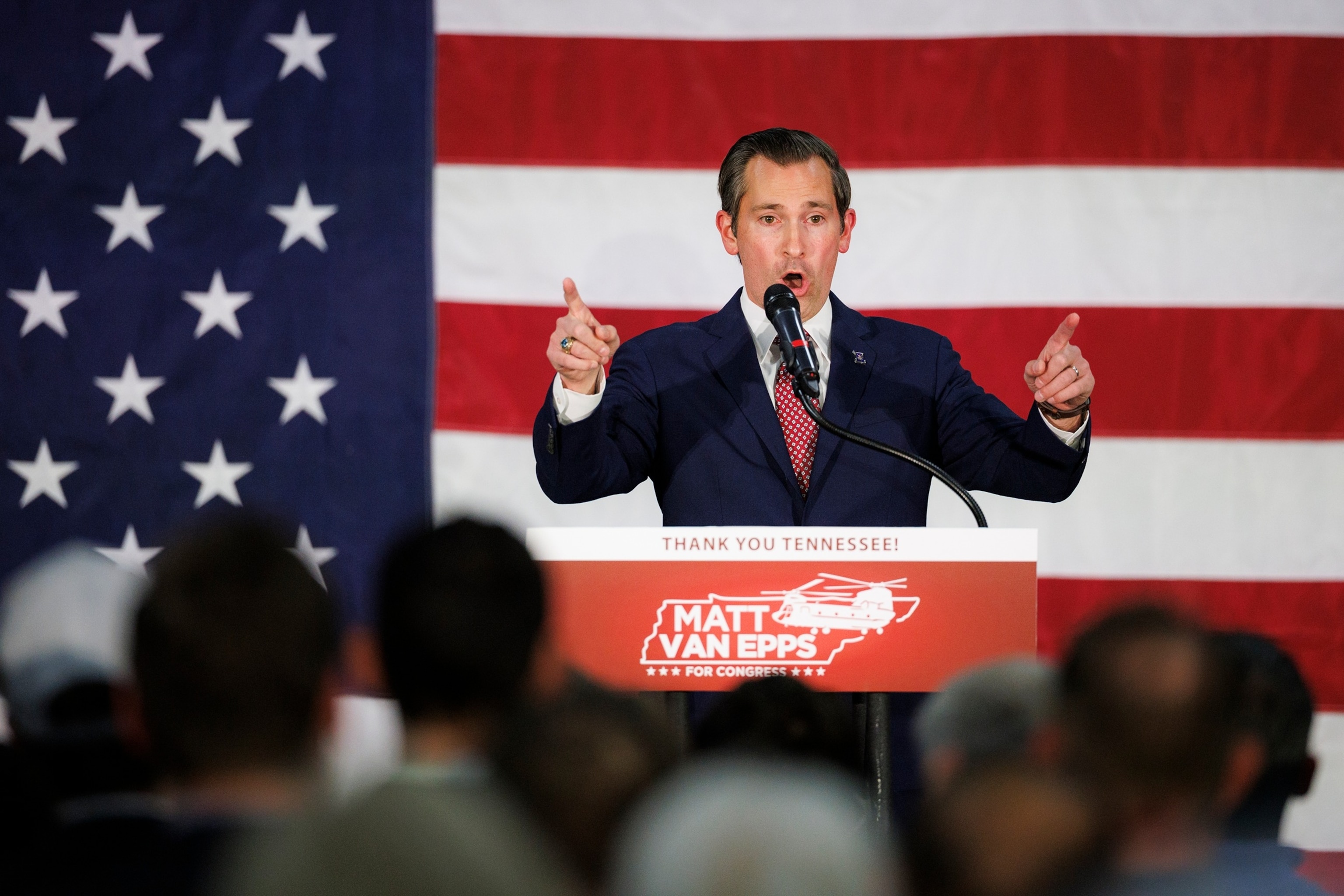 PHOTO: Tennessee GOP Congressional Candidate Matt Van Epps Holds Election Night Election In Nashville