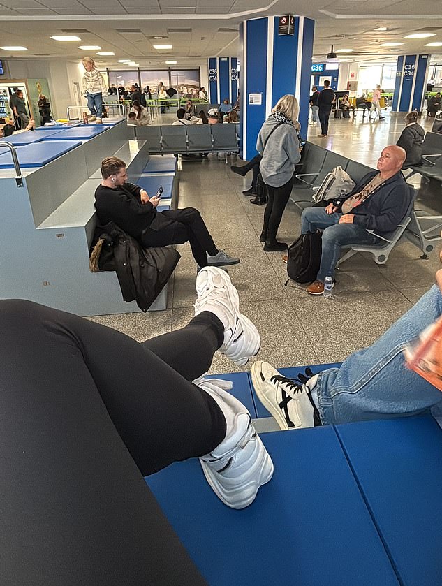 Passengers were left waiting at the airport after the discovery of the woman