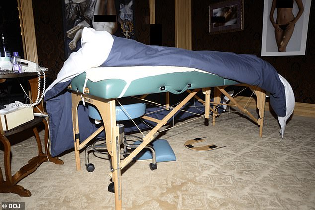 Massage table photos from Jeffrey Epstein's home