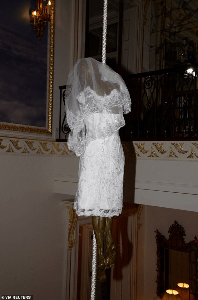 A hanging art installation is pictured in the release from Epstein's estate