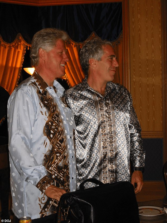Clinton and Epstein smile in a photo taken at an undisclosed location