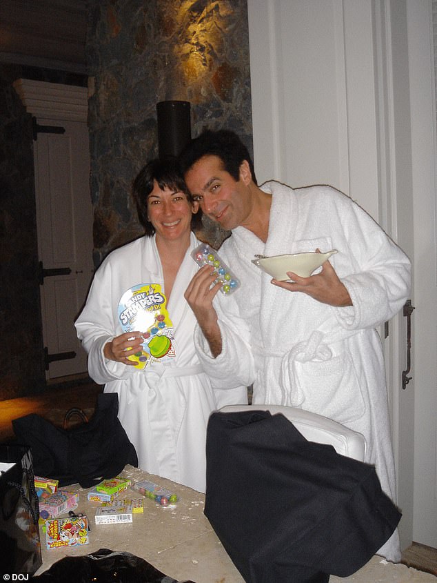 Magician David Copperfield posed in robes with Ghislaine Maxwell
