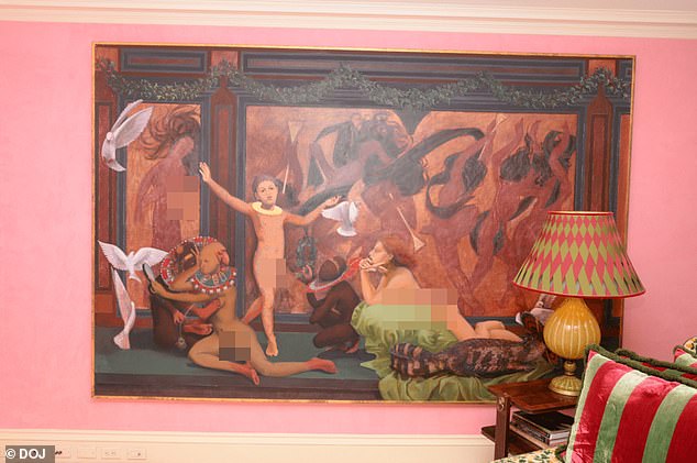 Image of a painting with naked women and children included in the Jeffrey Epstein document release by the Department of Justice