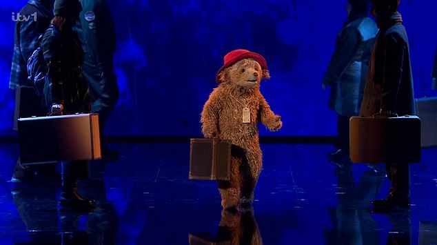 But the first performance of the evening came from McFly's Tom Fletcher, who introduced a sneak peak of Paddington: The Musical where the lovable bear is controlled by a remote puppeteer James Hameed