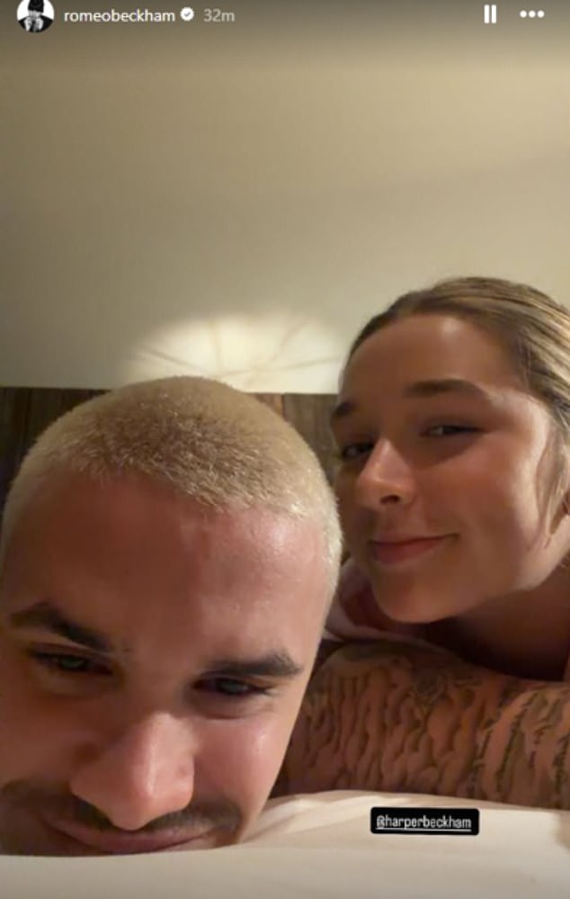 Meanwhile, Cruz and Harper (pictured) shared pictures of themselves hanging out