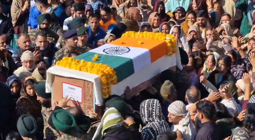 Army JCO Cremated With Full Military Honours In J&K’s Reasi