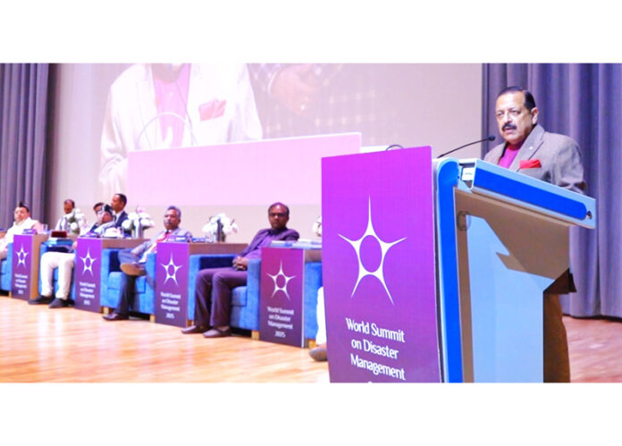 Union Minister Dr Jitendra Singh addressing the ‘World Summit on Disaster Management’ at Dehradun.