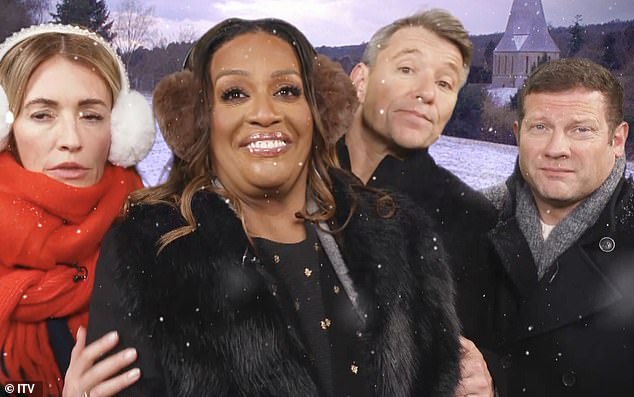 Cat then looks at Alison's phone and realises that the presenter has gotten very mixed up about the location of the Christmas special