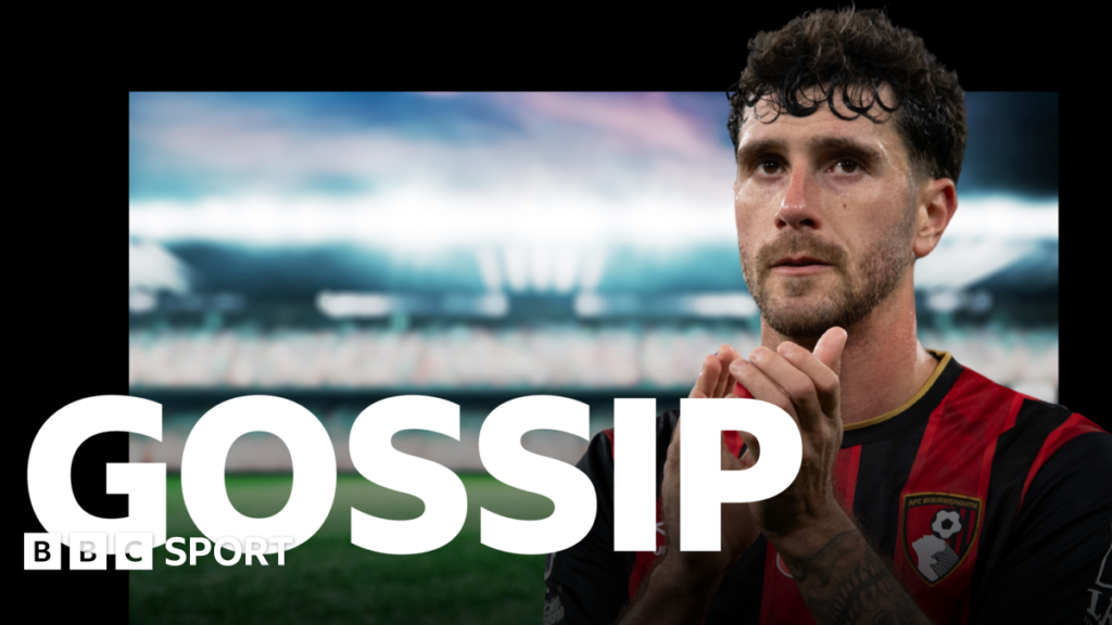 A graphic of Premier League players from every team in the division in 2025-26 season, with the Premier League trophy in front of them.