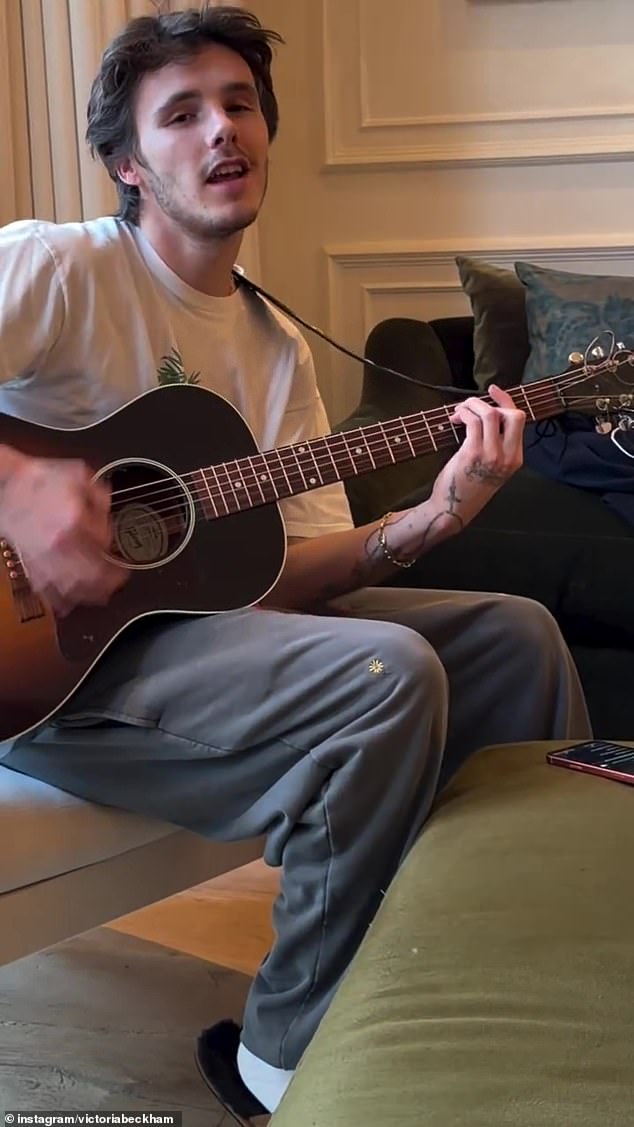 Cruz (pictured) was busy strumming his guitar and singing along to Spice Girls hit Viva Forever in the background