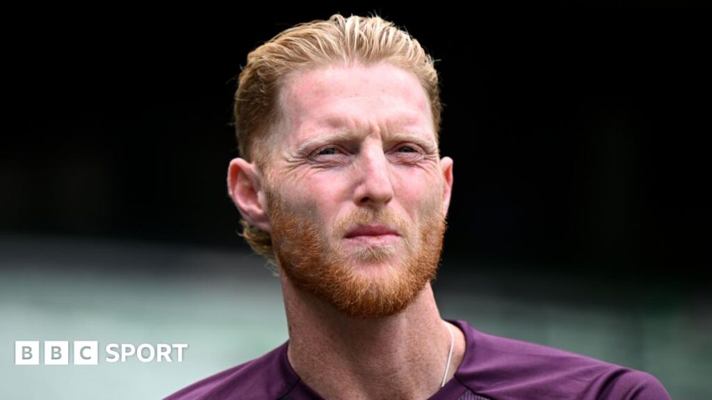 Ben Stokes looks on