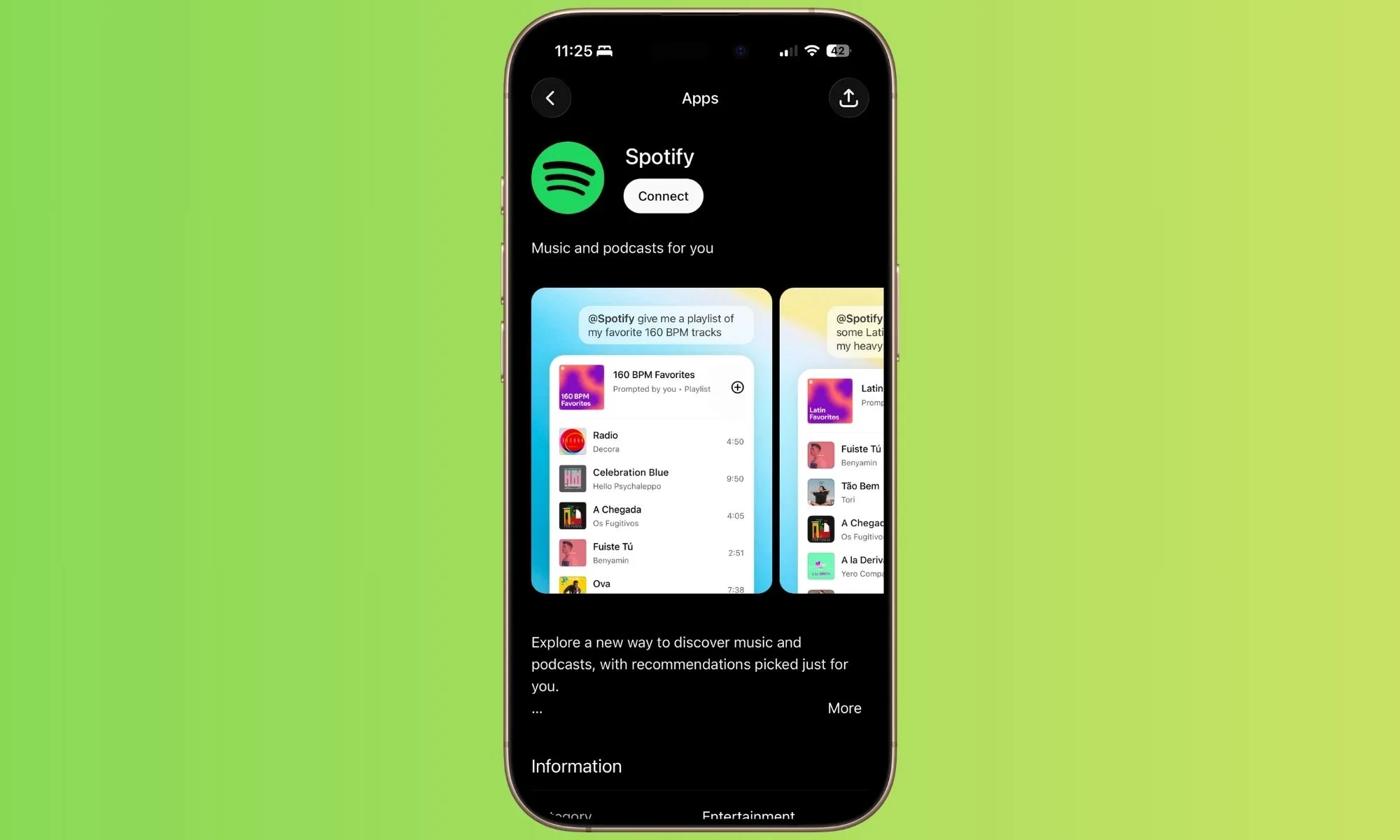 Spotify and ChatGPT integration.