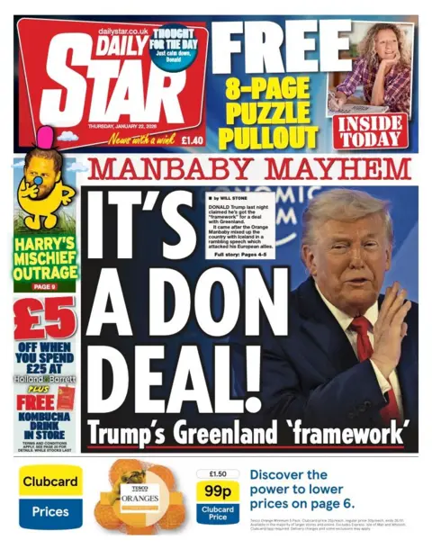 The headline on the front page of the Daily Star reads: 