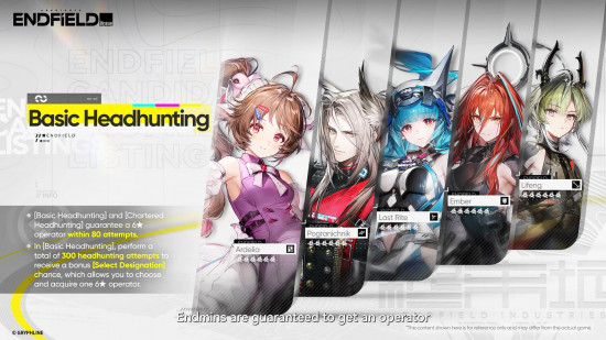 Arknights Endfield pity system: Standard banner