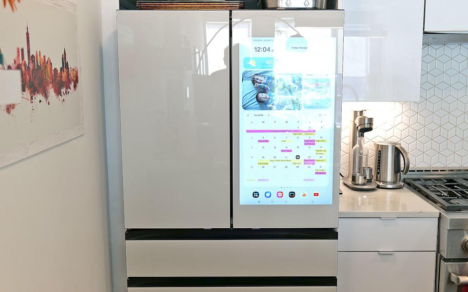 Glare is one of the tiny downsides of a fridge with a glass front. 