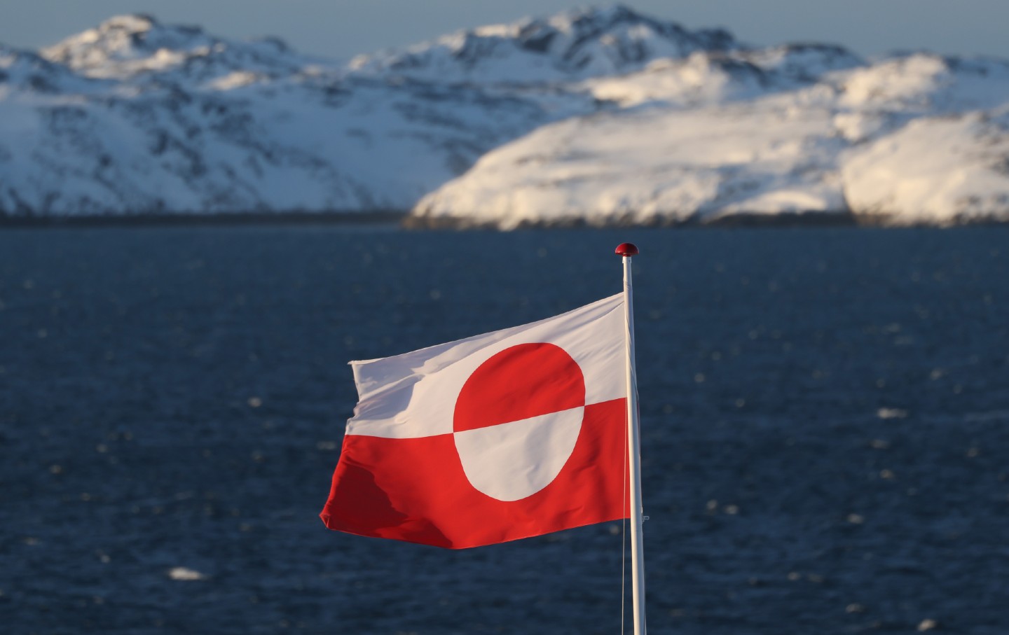 The Greenlandic flag flies on January 20, 2026, in Nuuk, Greenland.