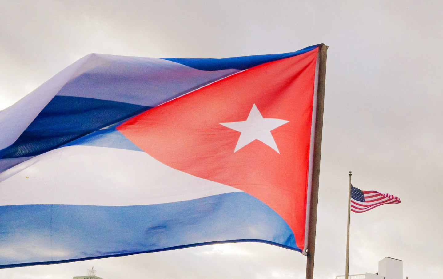 A Cuban soldier waves a national flag as he takes part in the “Anti-Imperialist” protest in Havana on January 16, 2026.