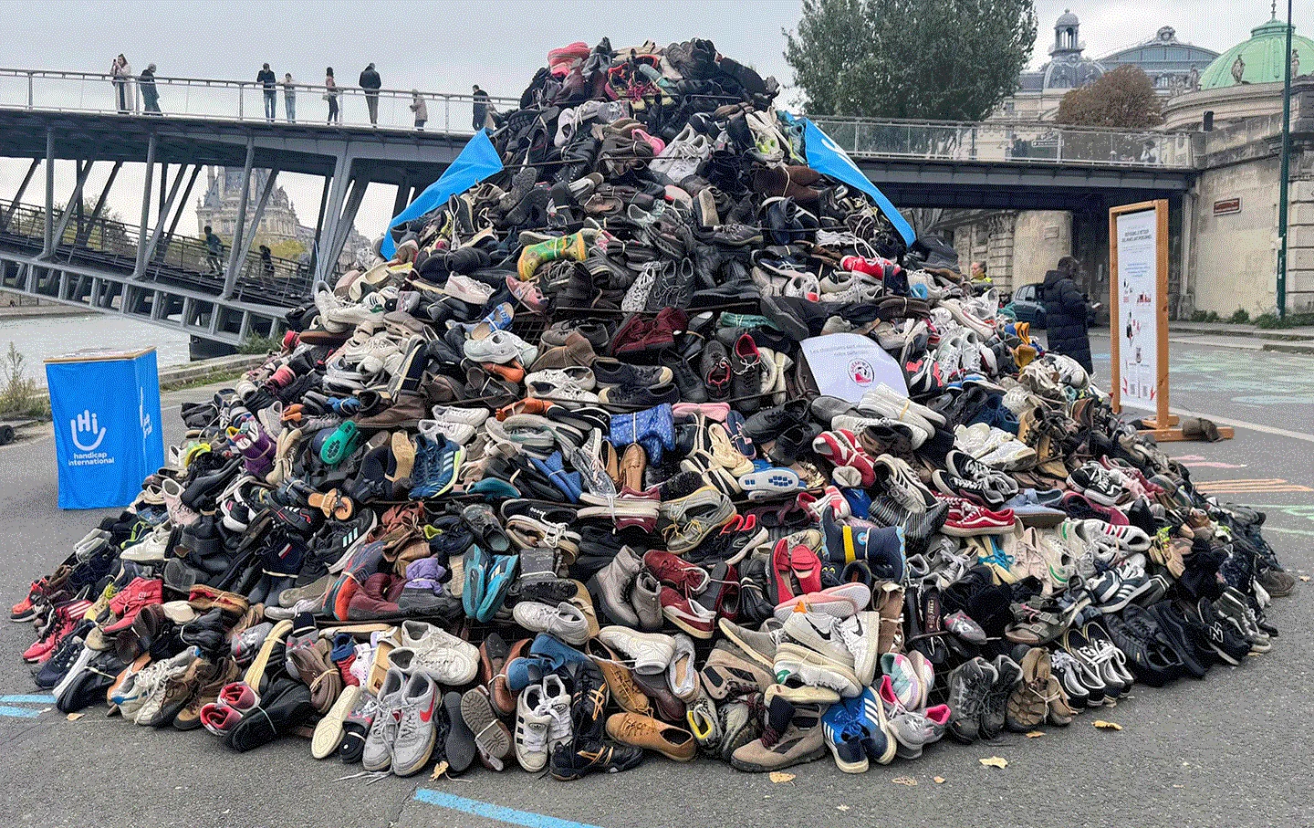 Pyramids of Shoes Against Landmines