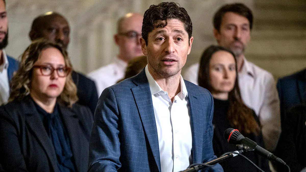 Jacob Frey talking throughout press convention