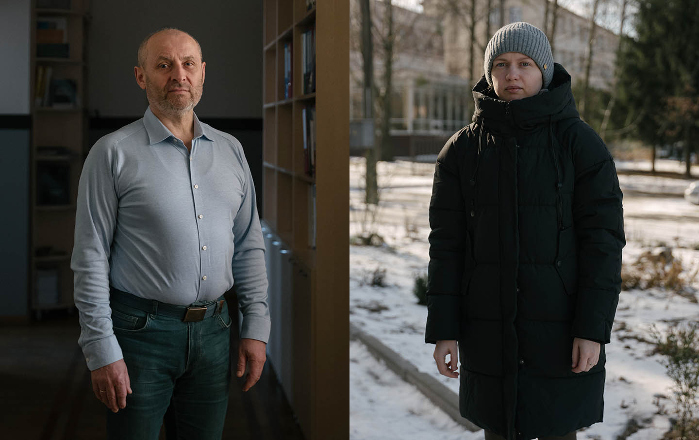 Roman Martynovskyy, left, attorney and legal expert at the Regional Center for Human Rights; Anna Lobova, right.
