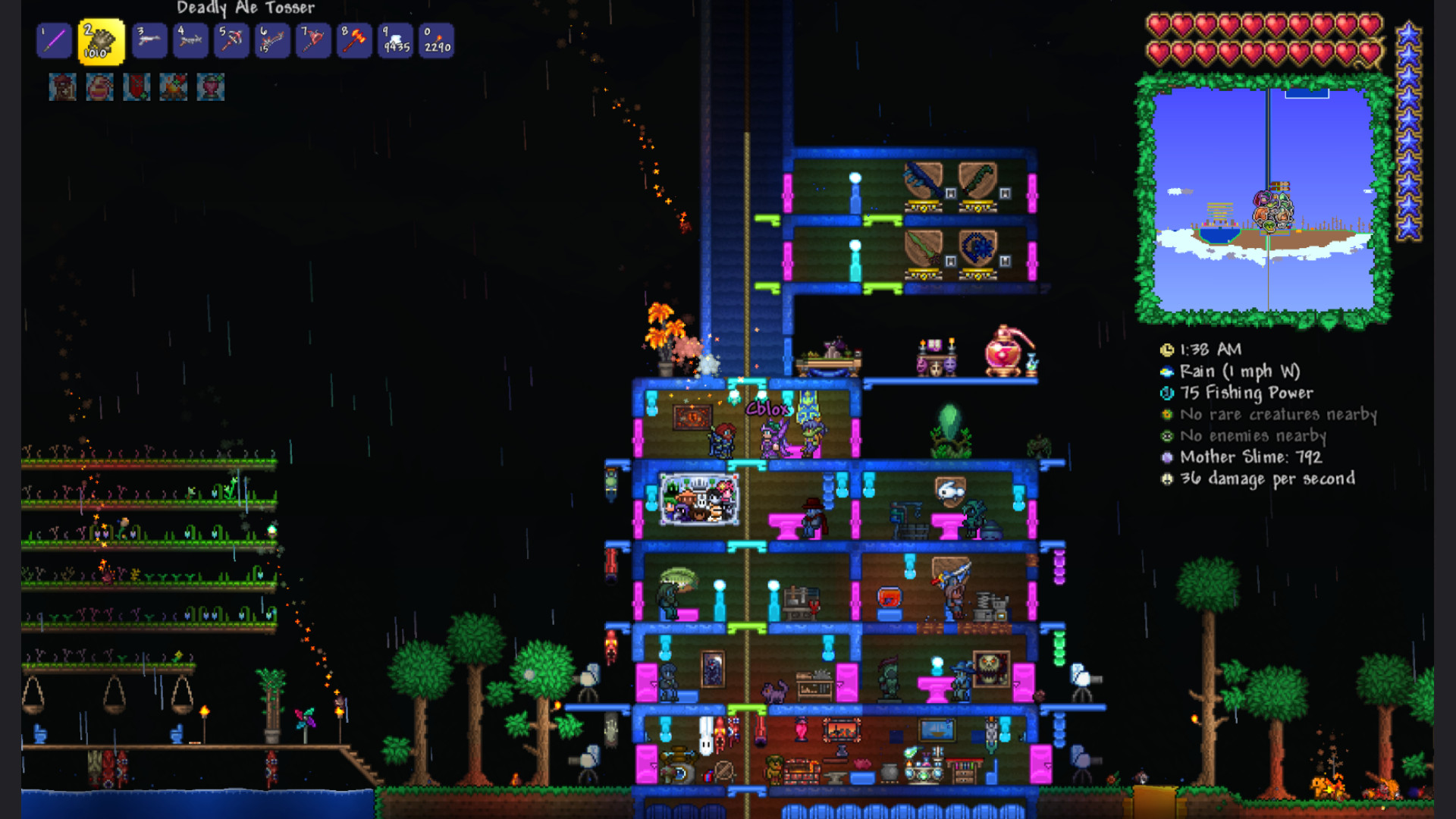 Terraria 1.4.5 update - A build on the new Skyblock seed.