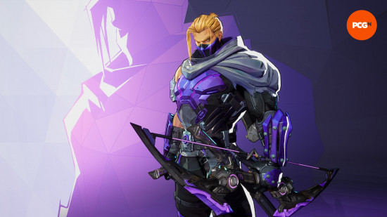 Marvel Rivals tier list: Hawkeye in purple, face covered