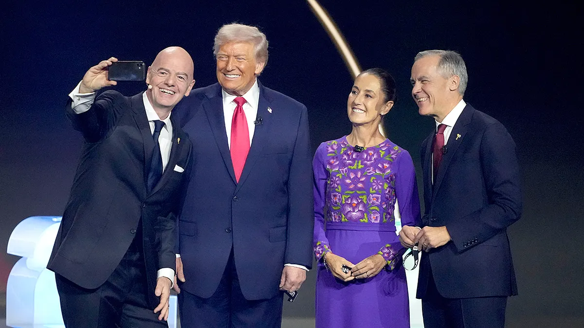 Trump, Sheinbaum, and Carney on the draw for the 2026 soccer World Cup with FIFA