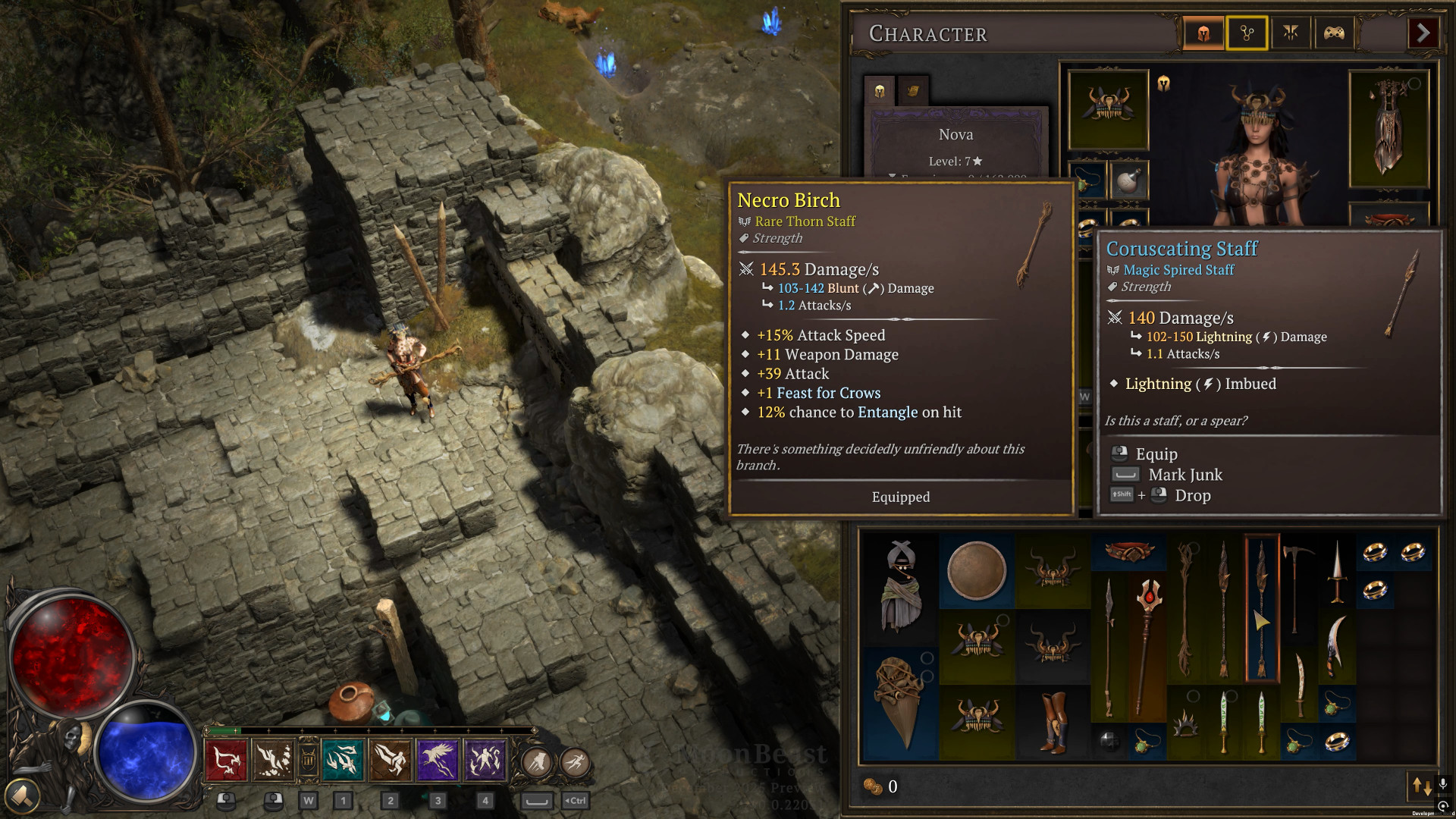 Darkhaven loot - Gear comparisons in the new ARPG from Moon Beast Productions.