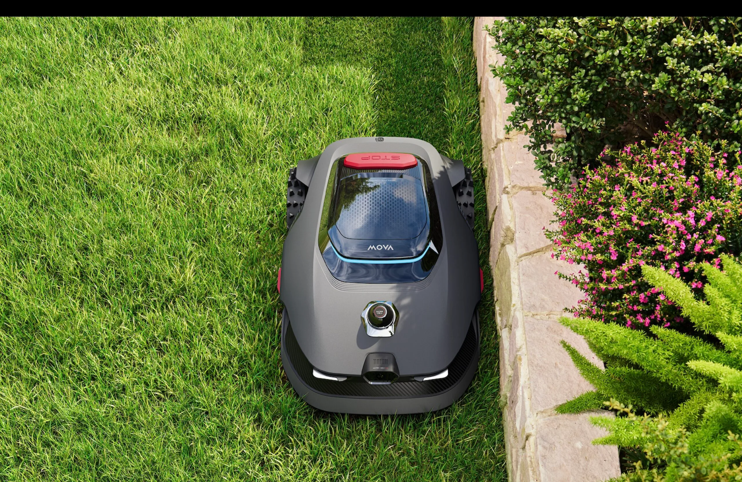 Top view of Mova LiDAX Ultra lawn mower.